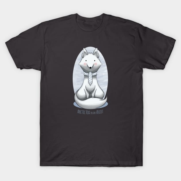 Arctic Fox in an Ascot T-Shirt by Art by Angele G